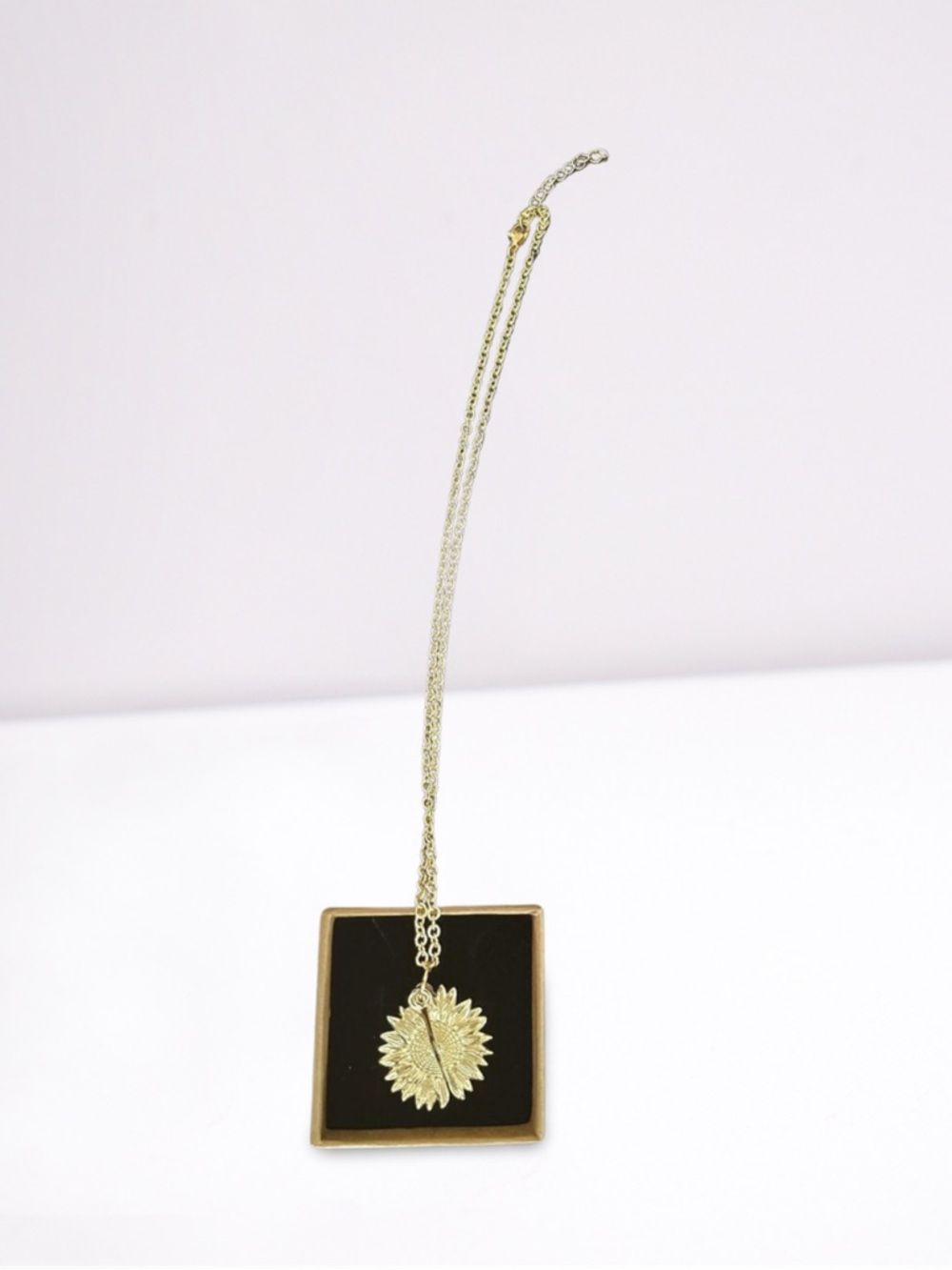 Gold Sunburst Pendant Necklace
